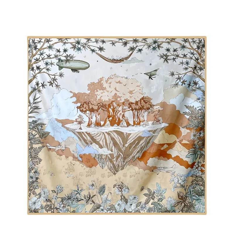 Mulberry Silk 14 Momme Square Scarf Mint Forest 108x108 cm - Image 6