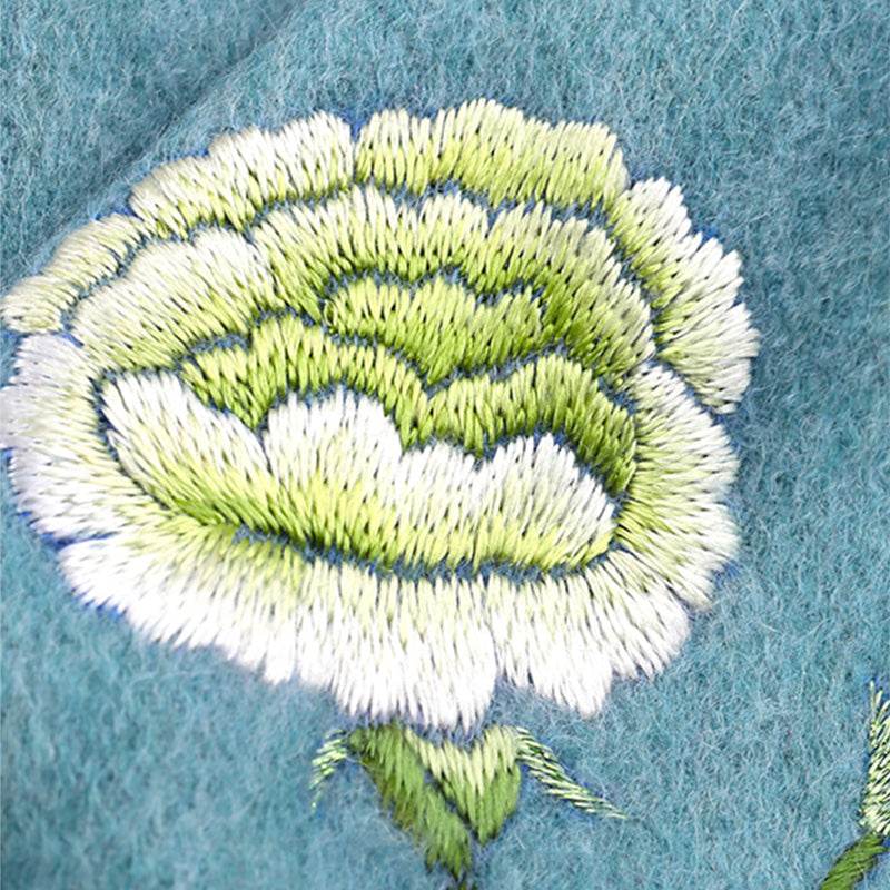 Handmade Suzhou Embroidery Wool Cashmere Scarf Shawl for Women 200x38cm - Image 5