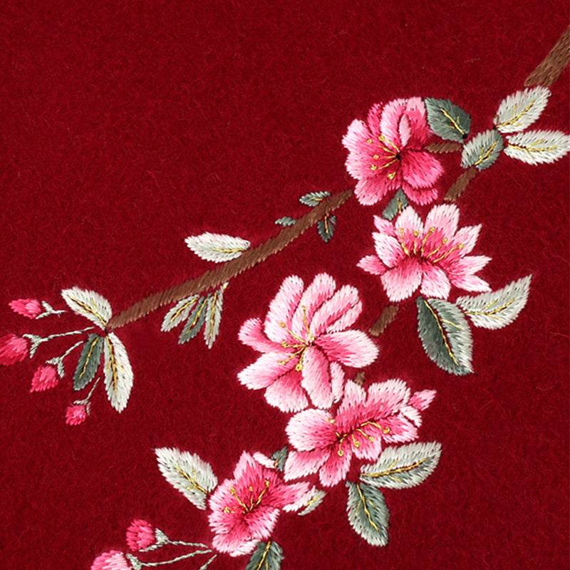 Handmade Embroidery Wool Cashmere Scarf Winter Wrap Shawl 200x38cm - Image 5