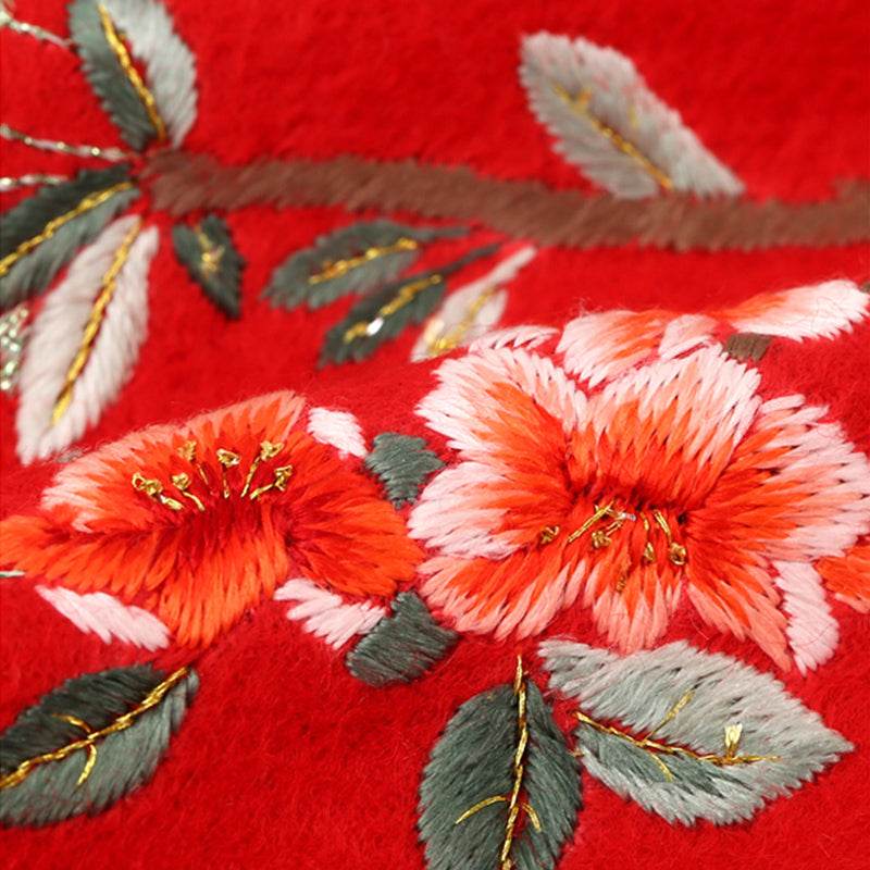 Handmade Embroidery Wool Cashmere Scarf Winter Wrap Shawl 200x38cm - Image 17