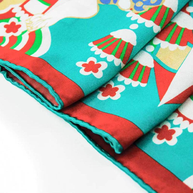 Mulberry Silk 16 Momme Celestial Dance Silk Square Scarf 90x90cm - Image 4