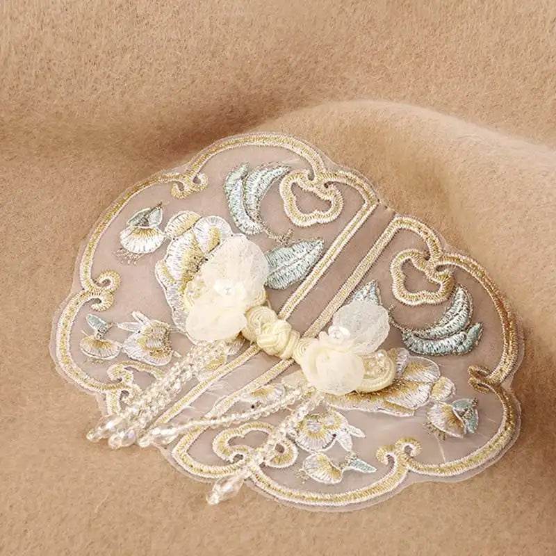 Handcrafted Embroidery Premium 100% Wool Scarf Shawl Beaded Fringe 180x30cm - Image 3