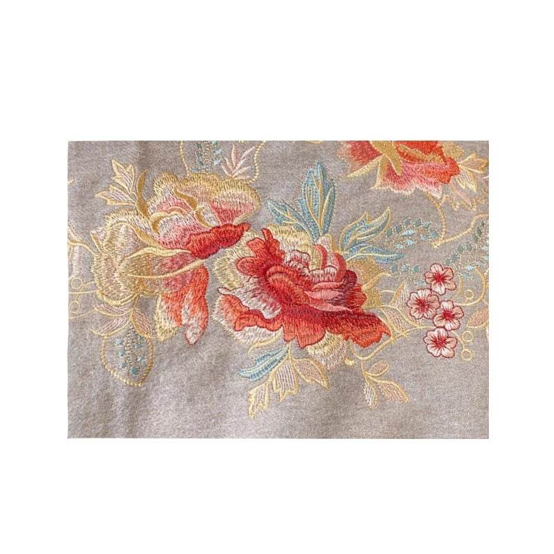 Embroidery 100% Pure Cashmere Scarf Elegant Floral Design 200x60 cm - Image 11