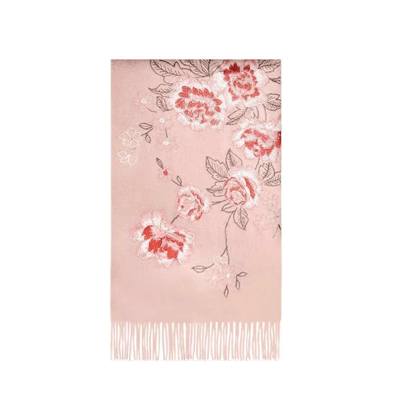 Handcrafted Su Embroidery Cashmere Scarf Premium Quality 200x60cm - Image 11