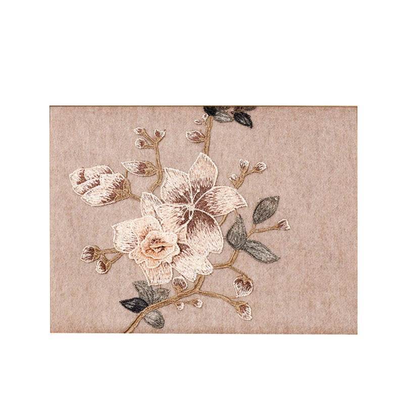 Embroidery 100% Pure Cashmere Scarf Gardenia 200x60 cm - Image 8