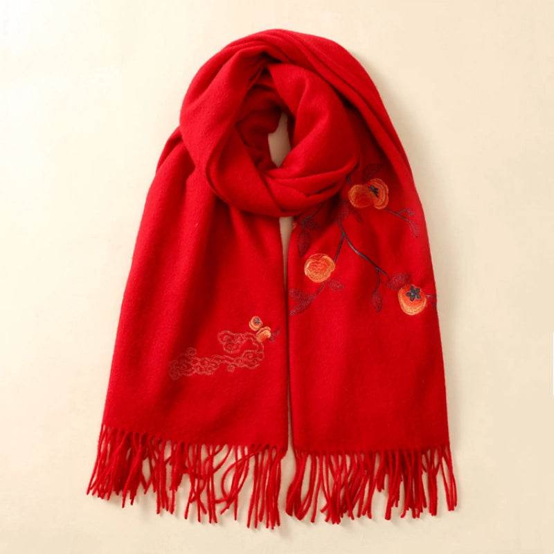 Handcrafted Su Embroidery Cashmere Scarf Luxury Gift Box 200x60cm - Image 2