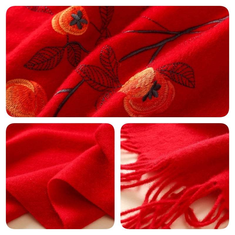 Handcrafted Su Embroidery Cashmere Scarf Luxury Gift Box 200x60cm - Image 5