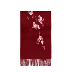 Handcrafted Su Embroidery Cashmere Scarf Luxury 190x30cm