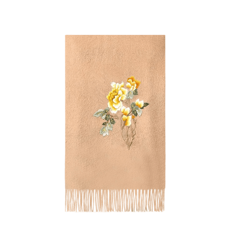 Handcrafted Su Embroidery Cashmere Scarf Warm Winter 200x70cm - Image 17