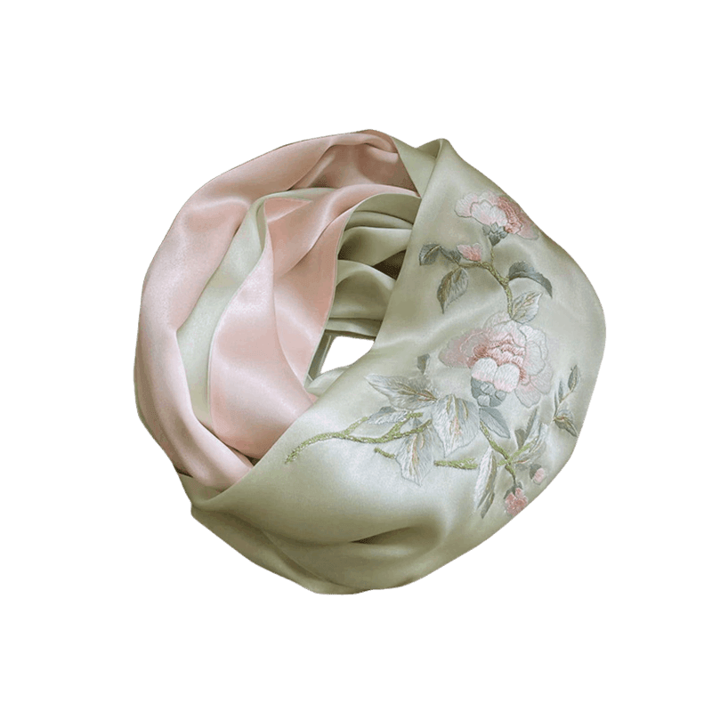 Handcrafted Suzhou Embroidery 100% Mulberry Silk Scarf 155x35cm - Image 5