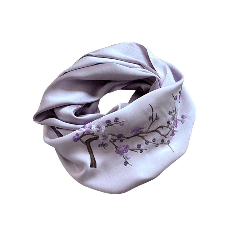 Handmade Su Embroidery 16 Momme Silk Scarf 155x35cm - Image 13