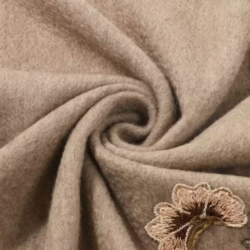 Embroidery 100% Pure Cashmere Scarf Gardenia 200x60 cm - Image 6
