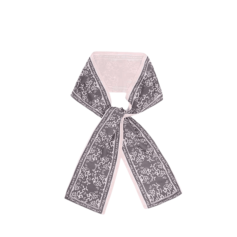 12 Momme Satin Long Silk Scarf Elegant Cloud Pattern 14.5x145cm - Image 7