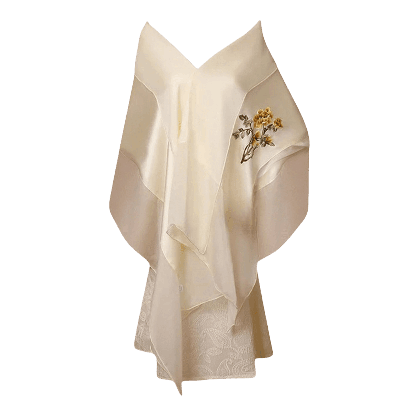 Handcrafted Su Embroidery 16 Momme Silk Scarf Shawl 190x65cm - Image 9