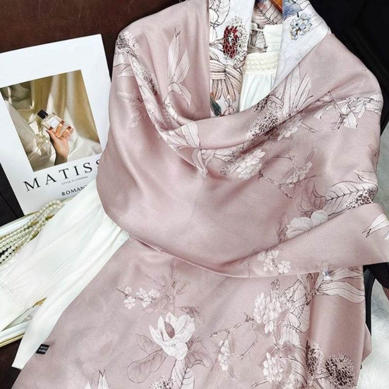 Mulberry Silk 14 Momme Scarf Double-Sided Buckle 175x53 cm - Image 3