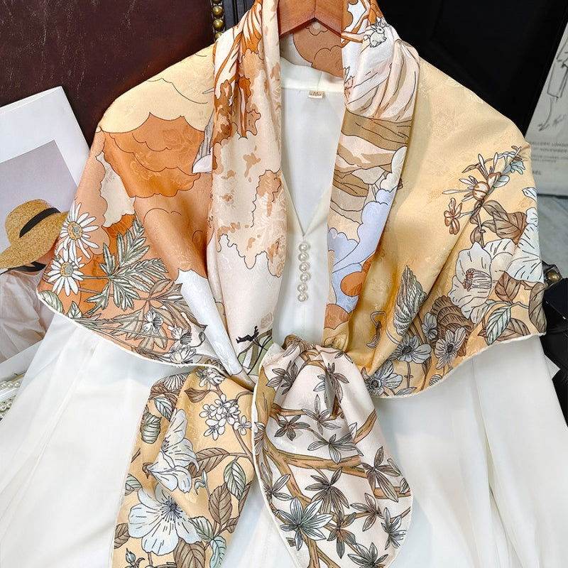 Mulberry Silk 14 Momme Square Scarf Mint Forest 108x108 cm - Image 5