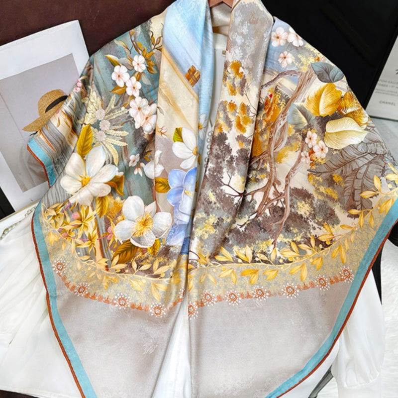 Mulberry Silk 14 Momme Square Scarf Boathouse 108x108 cm - Image 3