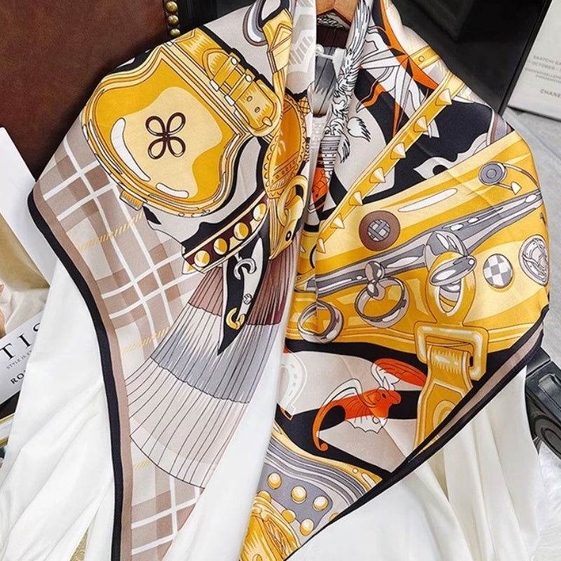 Mulberry Silk 14 Momme Silk Square Scarf 88x88 cm - Image 8