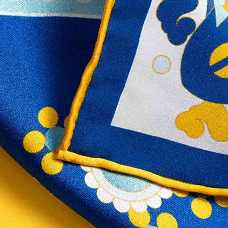 14 Momme Mulberry Silk Square Scarf Phoenix Crown 63x63cm - Image 6