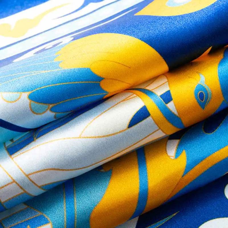 14 Momme Mulberry Silk Square Scarf Phoenix Crown 63x63cm - Image 7