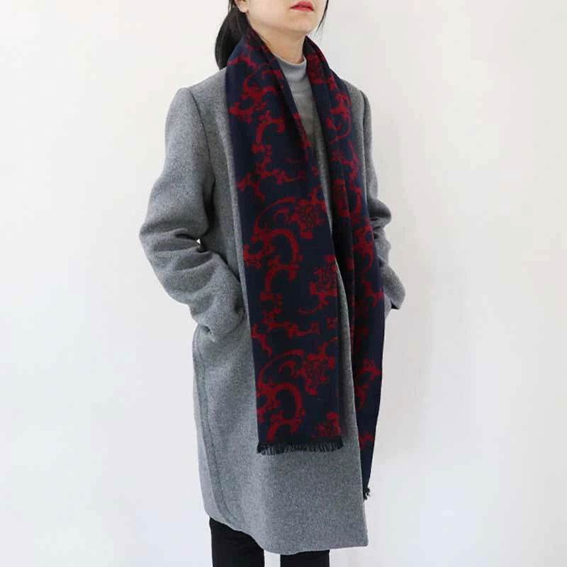 Luxurious Silk Velvet Autumn-Winter Scarf Cloud Pattern 30x180cm - Image 5