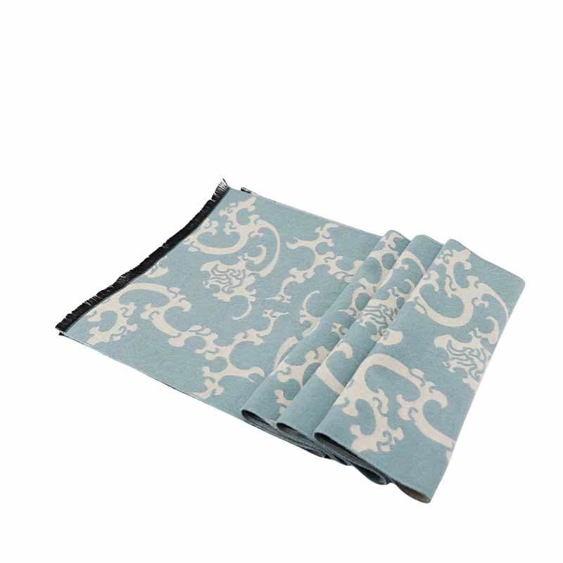 Luxurious Silk Velvet Autumn-Winter Scarf Cloud Pattern 30x180cm - Image 9