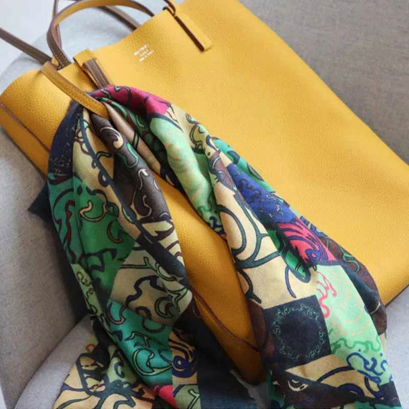 Vintage Silk and Wool Scarf Cloud Pattern 87x87cm & 100x100cm - Image 8