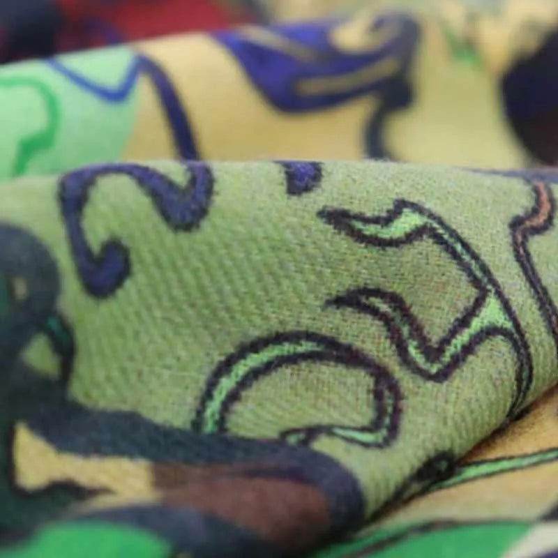 Vintage Silk and Wool Scarf Cloud Pattern 87x87cm & 100x100cm - Image 12