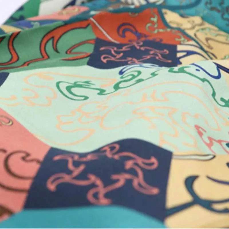 Vintage Silk and Wool Scarf Cloud Pattern 87x87cm & 100x100cm - Image 13