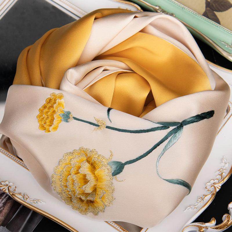 Handcrafted Suzhou Embroidery Silk Scarf 100% Mulberry Silk 155x35cm - Image 3