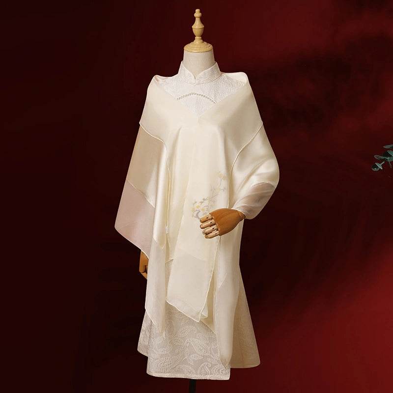 Handcrafted Su Embroidery 16 Momme Silk Scarf Shawl 190x65cm - Image 6