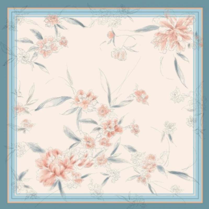 Mulberry Silk Imperial Peony Silk Square Scarf 90 x 90 Cm - Image 10