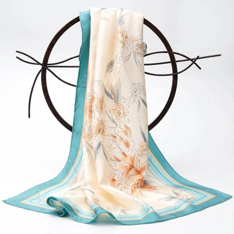 Mulberry Silk Imperial Peony Silk Square Scarf 90 x 90 Cm - Image 6