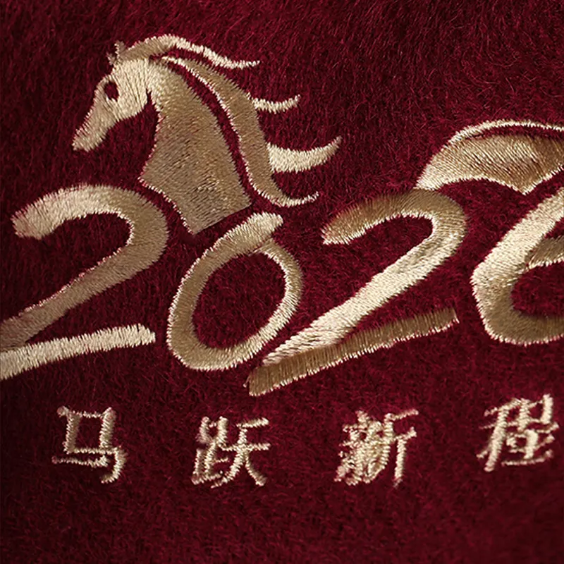 Luxury Embroidered Wool Cashmere Scarf – 2026 Galloping Grace - Image 4