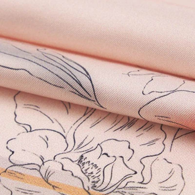 Mulberry Silk Imperial Peony Silk Square Scarf 90 x 90 Cm - Image 8