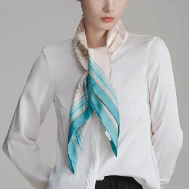 Mulberry Silk Imperial Peony Silk Square Scarf 90 x 90 Cm - Image 2