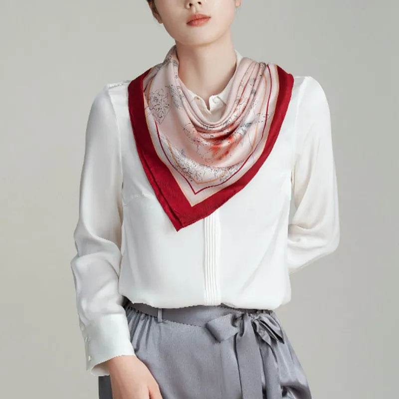 Mulberry Silk Imperial Peony Silk Square Scarf 90 x 90 Cm - Image 4