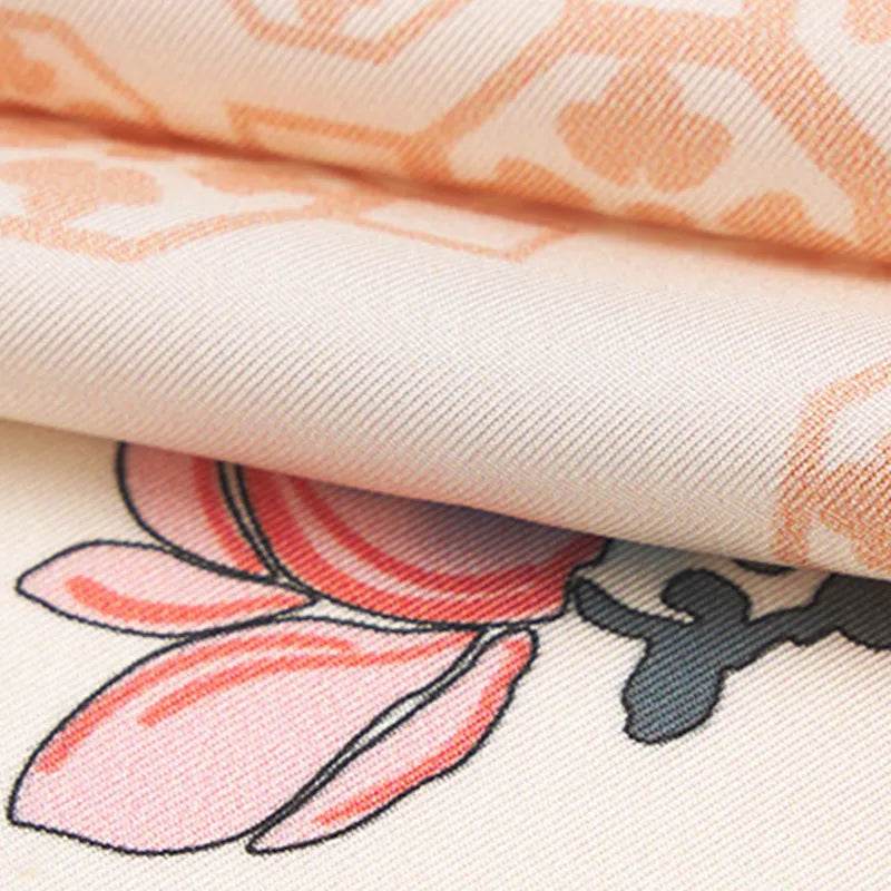 100% Mulberry Silk Jiangnan Bloom Silk Square Scarf 68 x 68 Cm - Image 8
