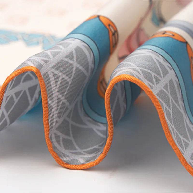 100% Mulberry Silk Jiangnan Bloom Silk Square Scarf 68 x 68 Cm - Image 7