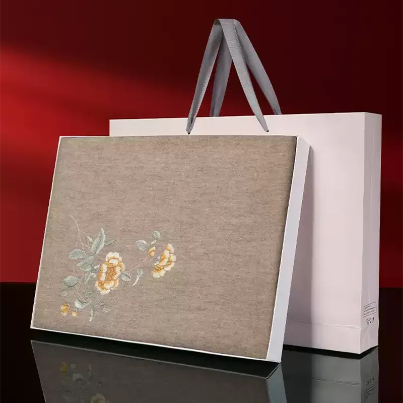 Embroidery Premium 100% Wool Cashmere Scarf Chinese Rose 180 x 30 cm - Image 7